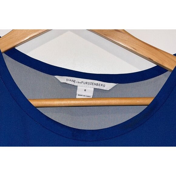 Diane Von Furstenberg Blue Sleeveless Tunic Dress Size 4 - Picture 2 of 6